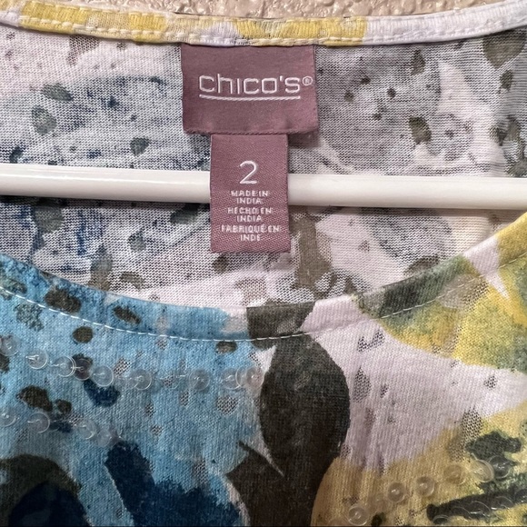 Chicos distressed sequin tee size 2 (L, 12, 39”- 40”) - Picture 2 of 10